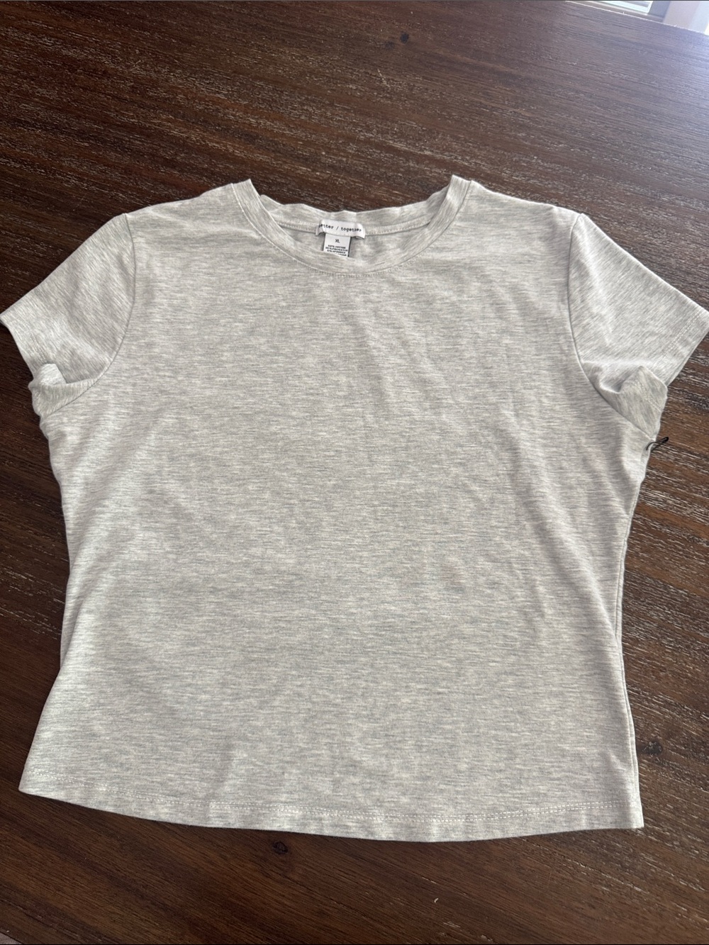 Light Gray Crewneck Short Sleeve crop top